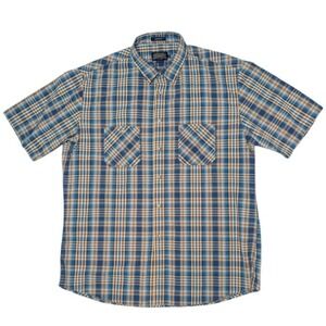 Pendleton Santian Plaid Casual Summer Short Sleeve Collared‎ Button Up Men's XL